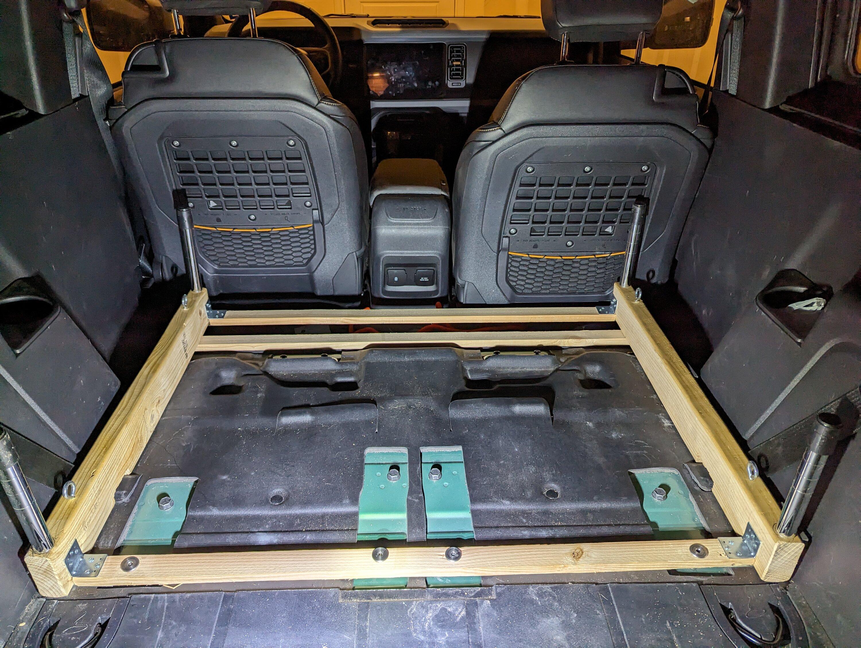 Ford Bronco DIY rear seat delete shelf solution for our dog PXL_20240411_040146879
