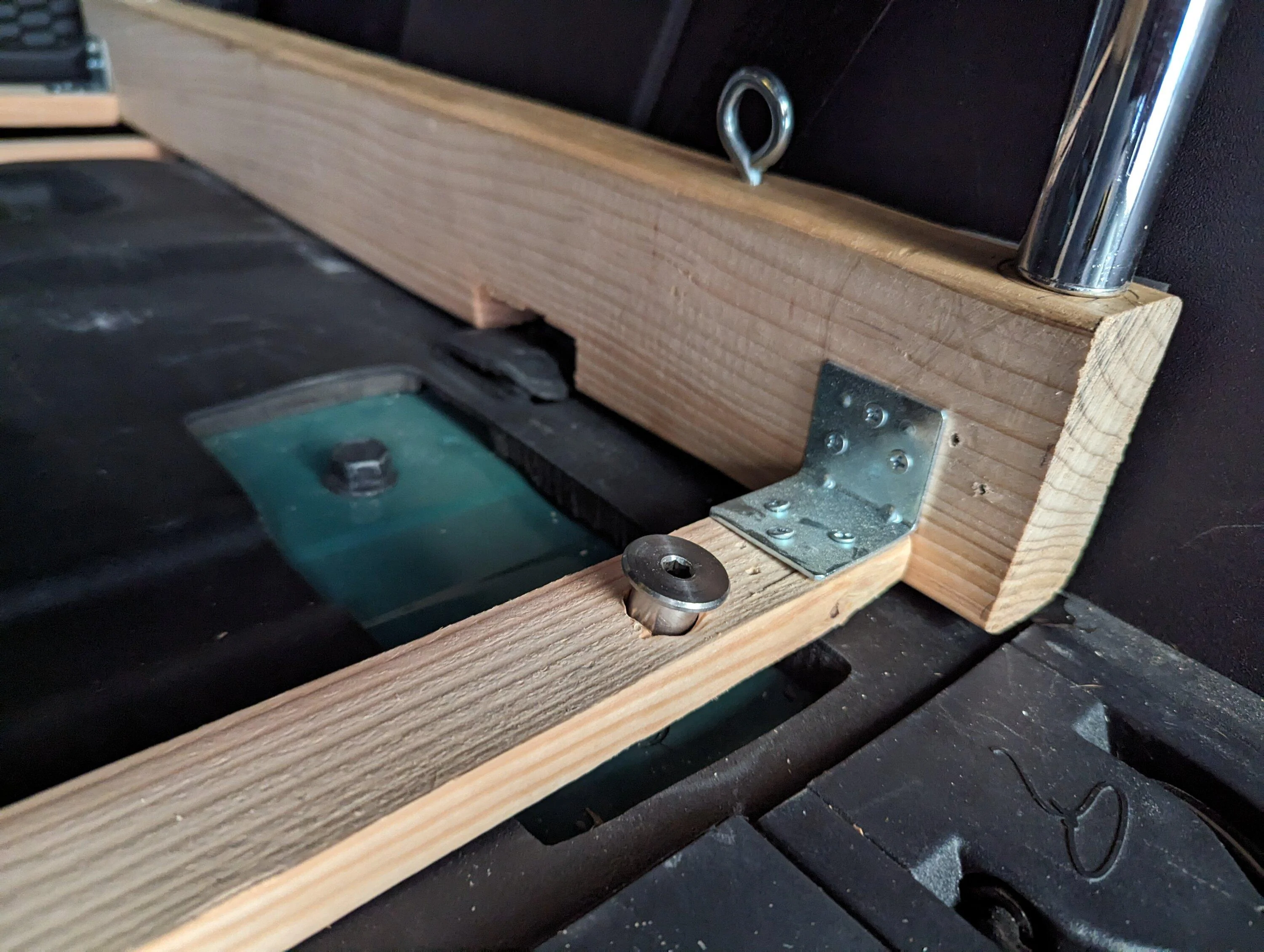Ford Bronco DIY rear seat delete shelf solution for our dog PXL_20240411_011232826