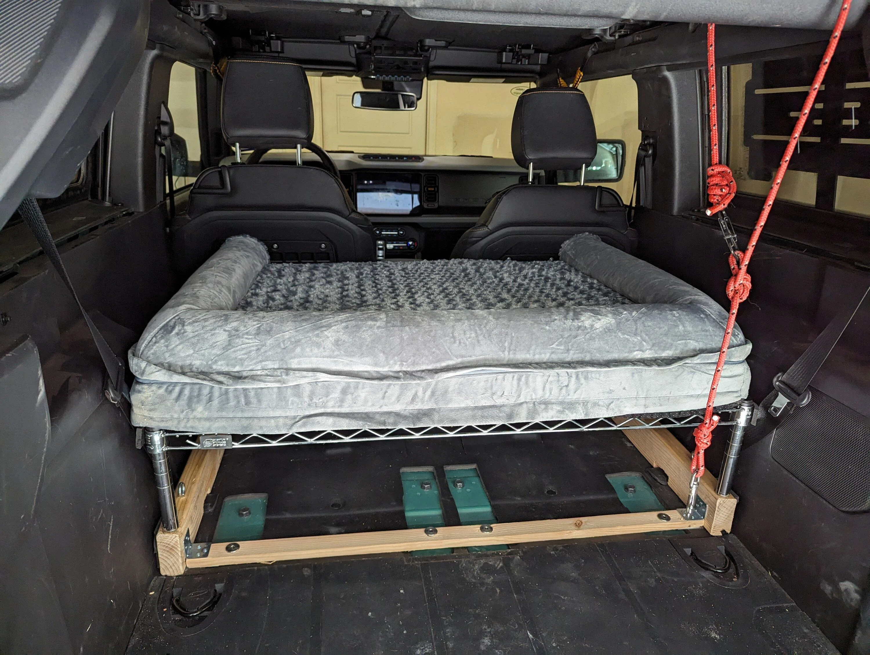 Ford Bronco DIY rear seat delete shelf solution for our dog PXL_20240411_144209743