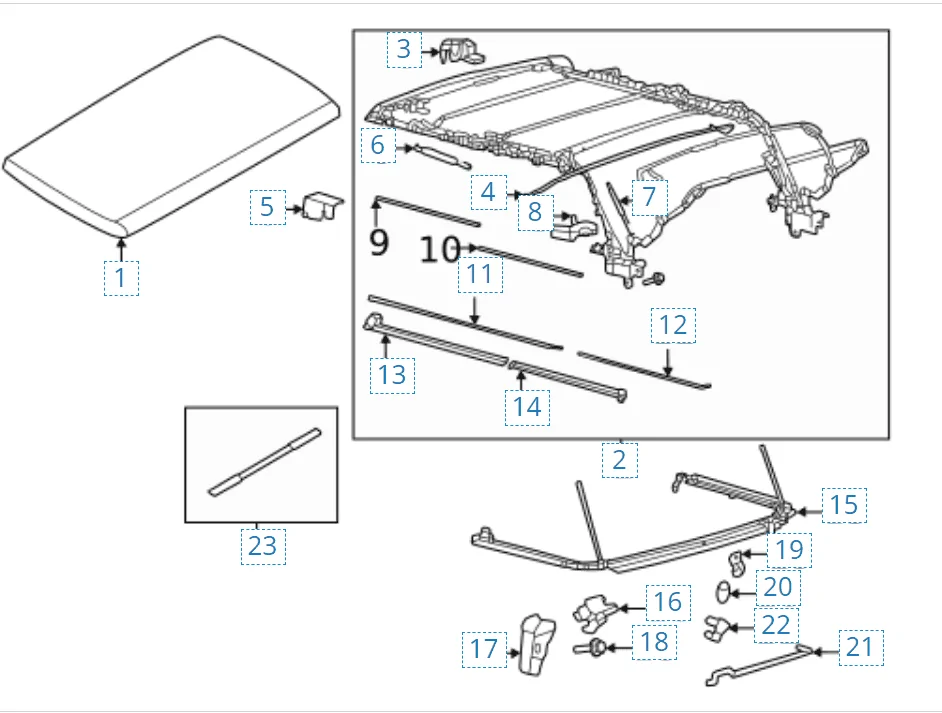 Ford Bronco Soft Top Left Hand Part # for Latch 1713107619776-66