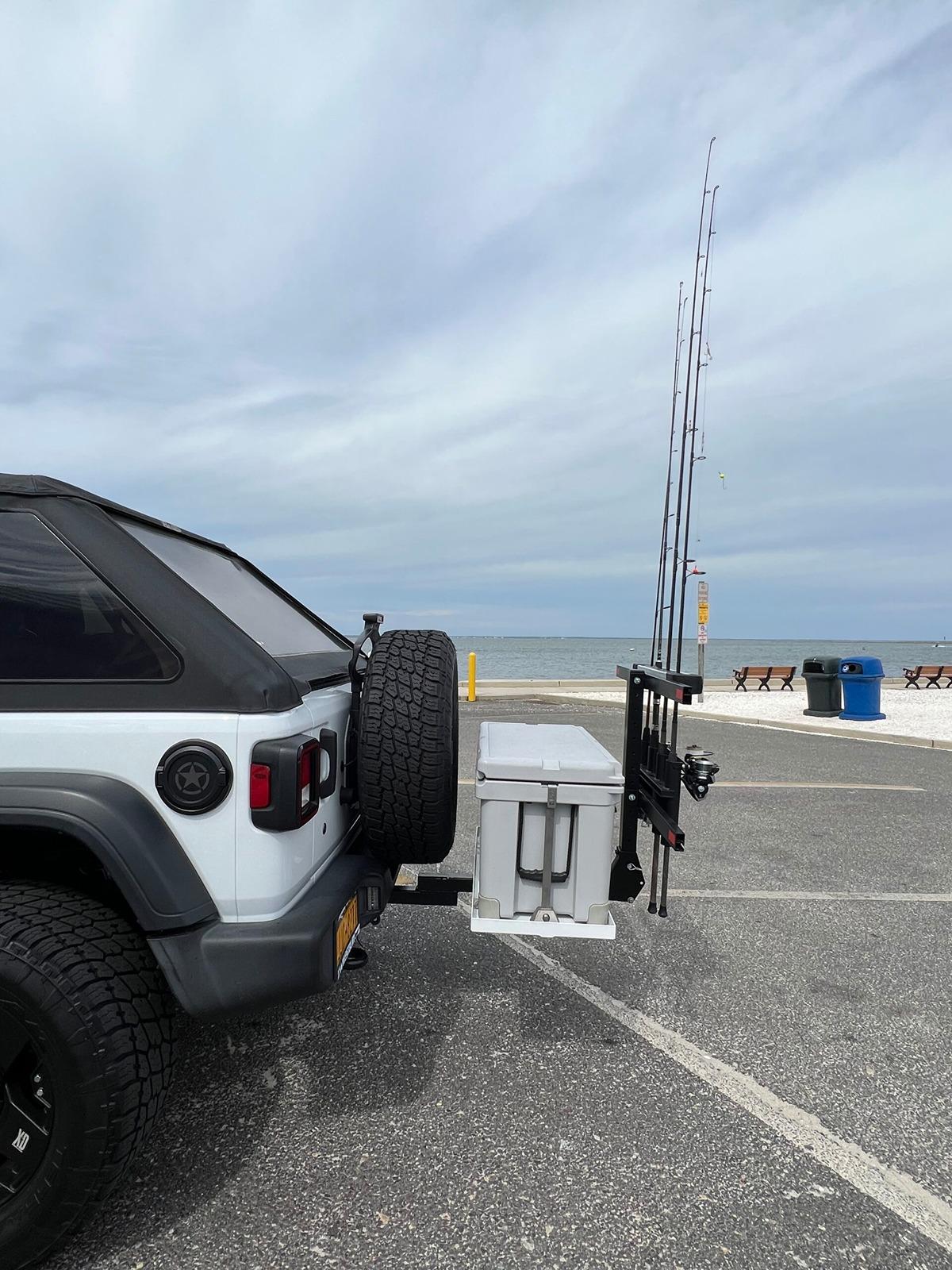 Ford Bronco Portable storage solution -- $100 DIY hitch mounted rack from Harbor Freight 2022-09-25-12.26.41-scaled