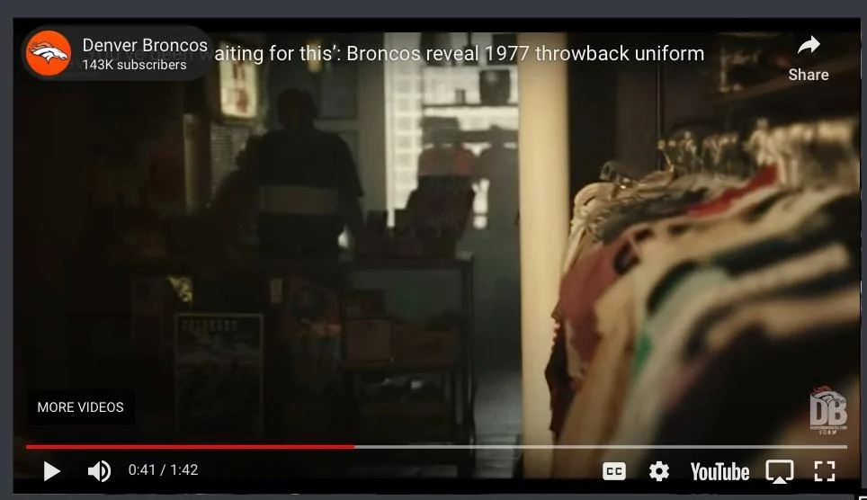 Ford Bronco Denver Broncos reveal throwback uniforms...using Ford Broncos! Screenshot 2024-04-22 at 1.29.42 PM
