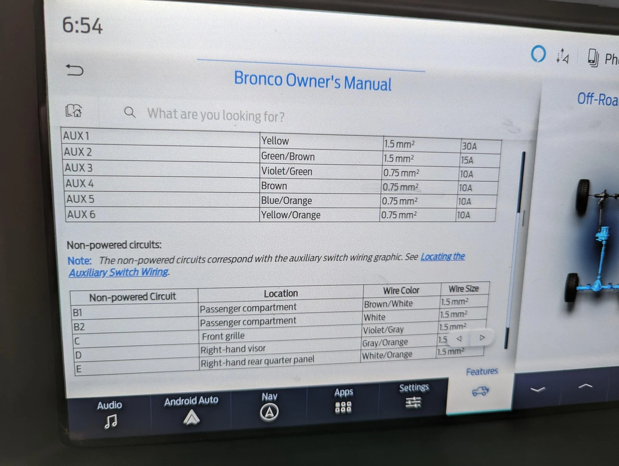 Ford Bronco Which Aux switch to use for ditch lights 1000009403