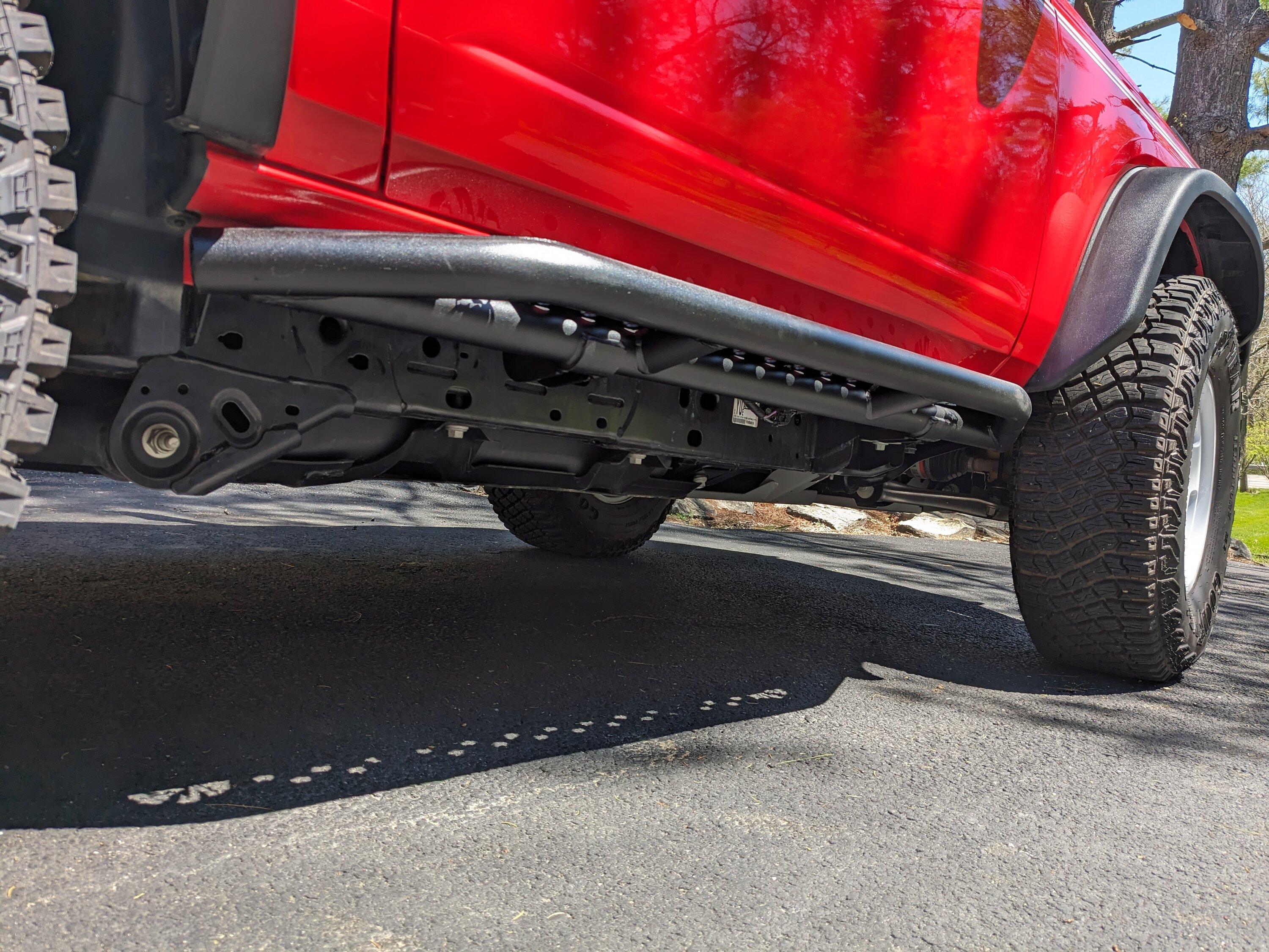 Ford Bronco ARB bumper and skid plates installed on Heritage Bronco PXL_20240420_161534453