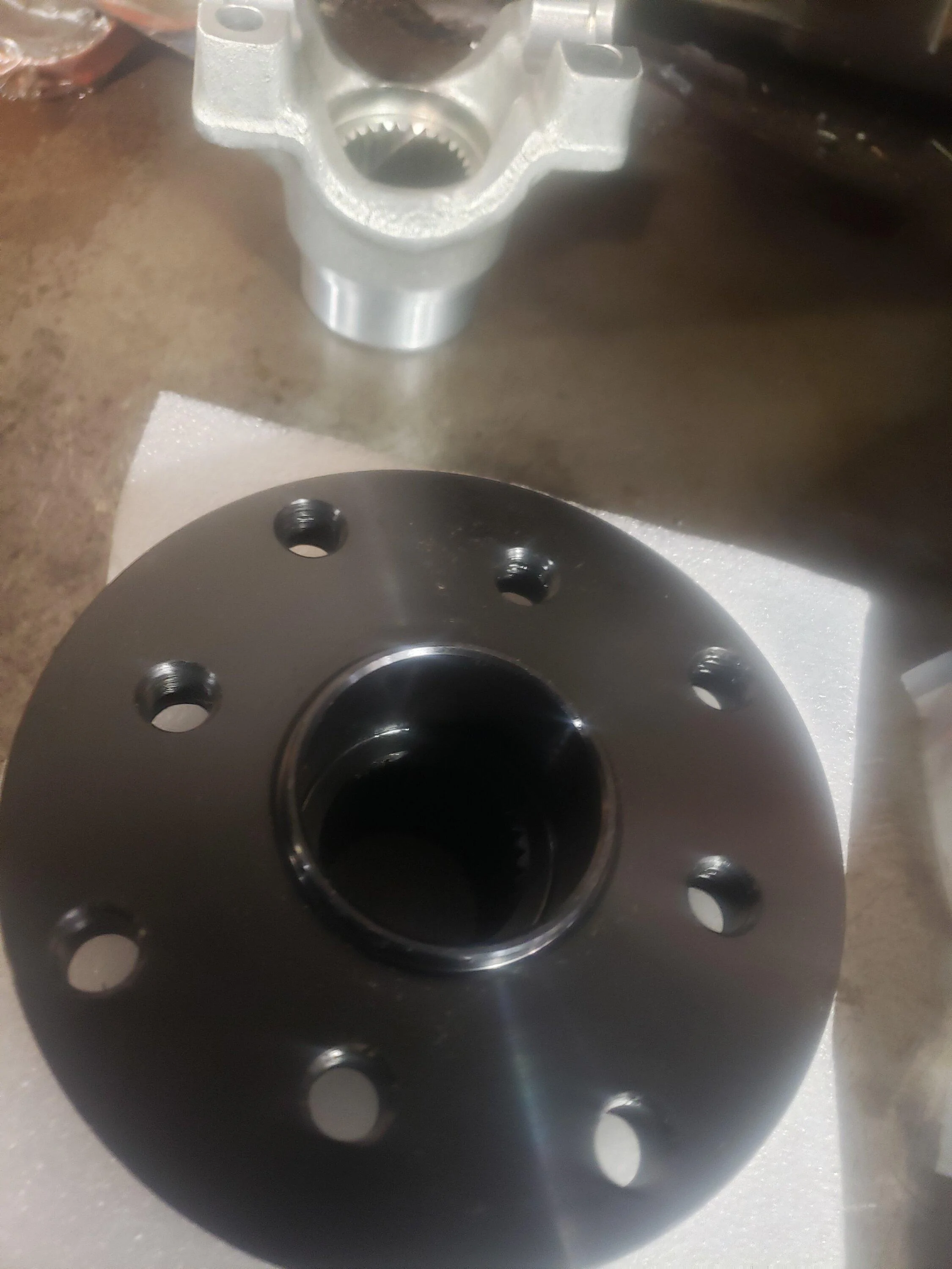 Ford Bronco Adams Driveshaft double cardan style driveshaft installed 20240425_112202