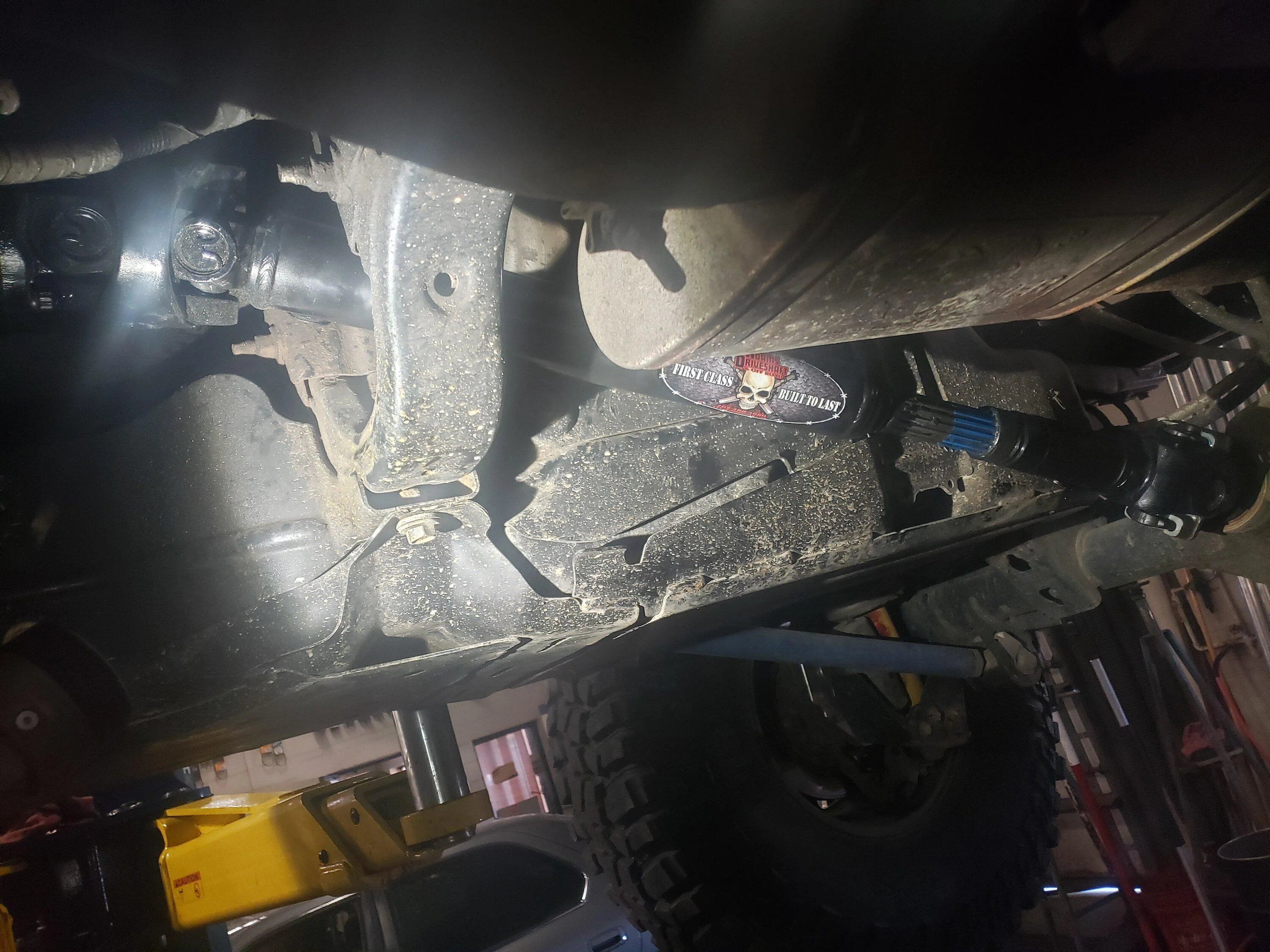 Ford Bronco Adams Driveshaft double cardan style driveshaft installed 20240425_145734