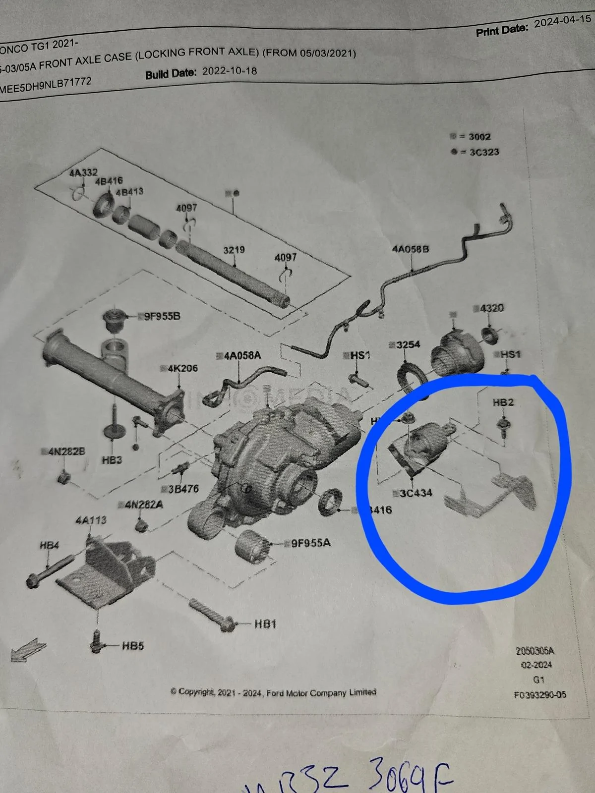 Ford Bronco Front Differential mount failure/broken. 20240427_205846