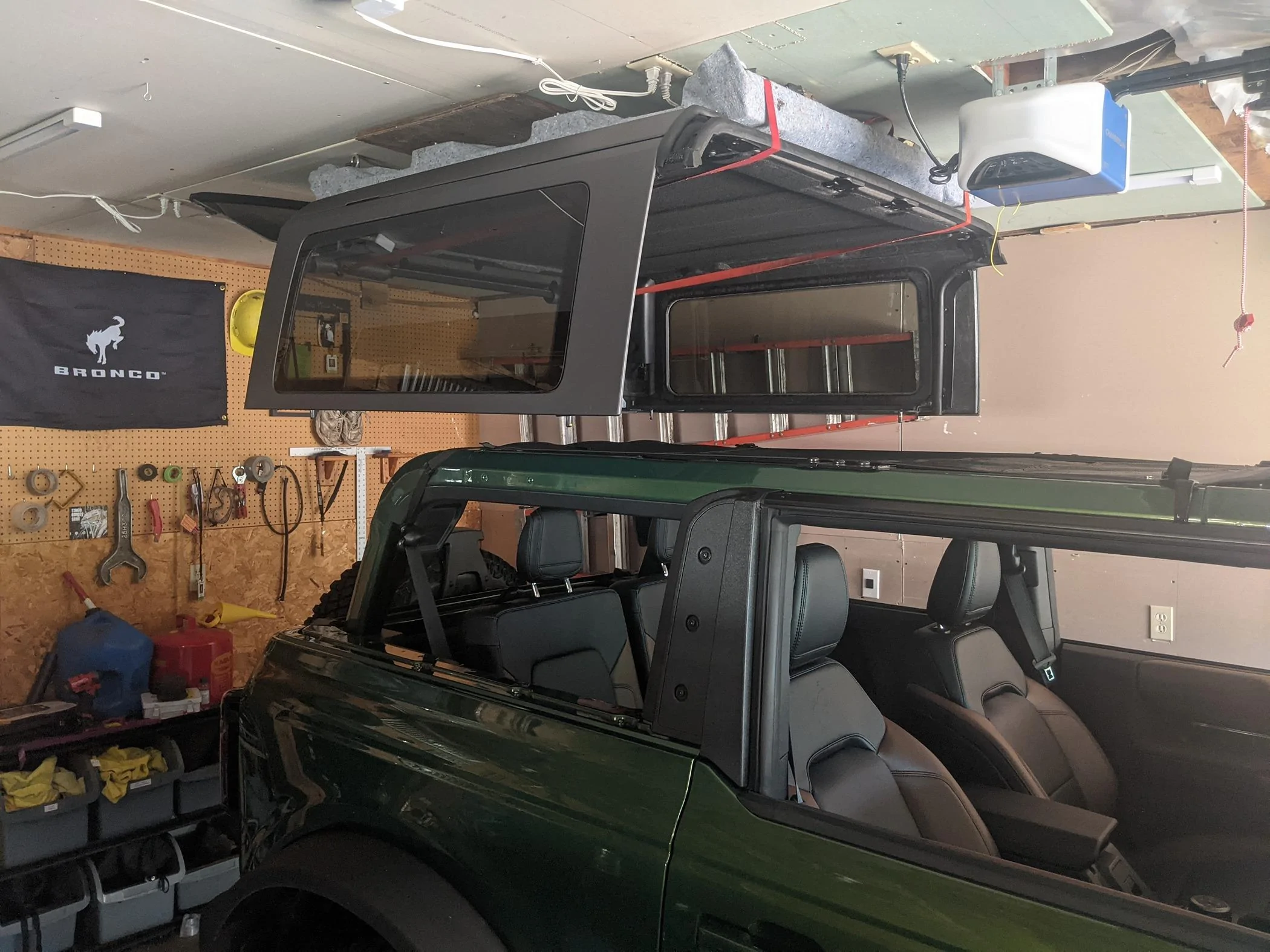 Ford Bronco My DIY Homemade Hard Top Lift Ceiling Winch System PXL_20220710_131707691