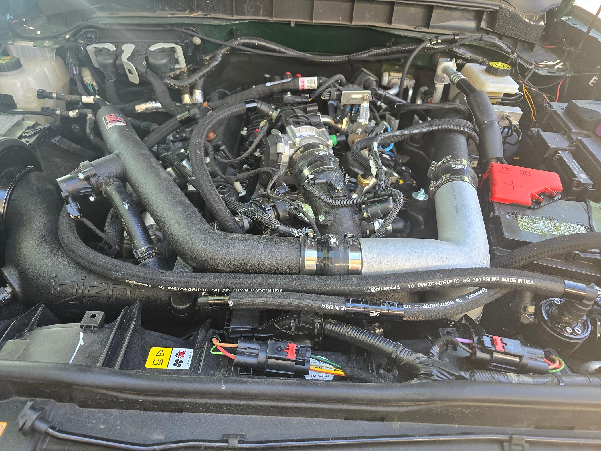 Ford Bronco Injen Intake & Charge Pipe installed on 2.7 Bronco 20240505_163511