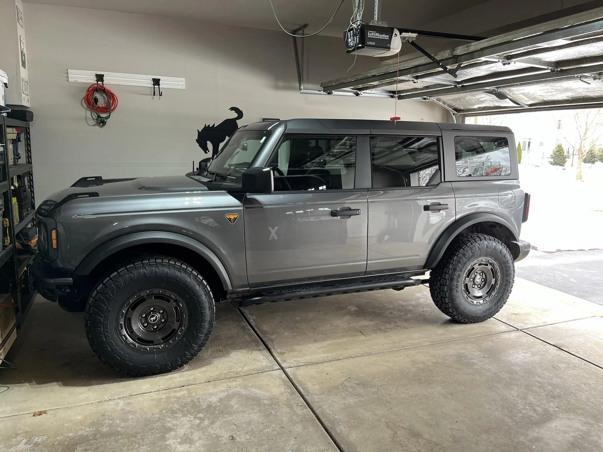 Ford Bronco Everglades wheels on a carbonized grey BD? 35X11.5 TOYO OC AT3 on Stock Badlands No Lift EG