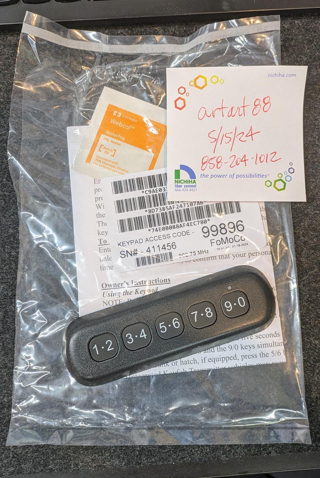 Ford Bronco New Unused Factory Keyless Entry Keypad key pad