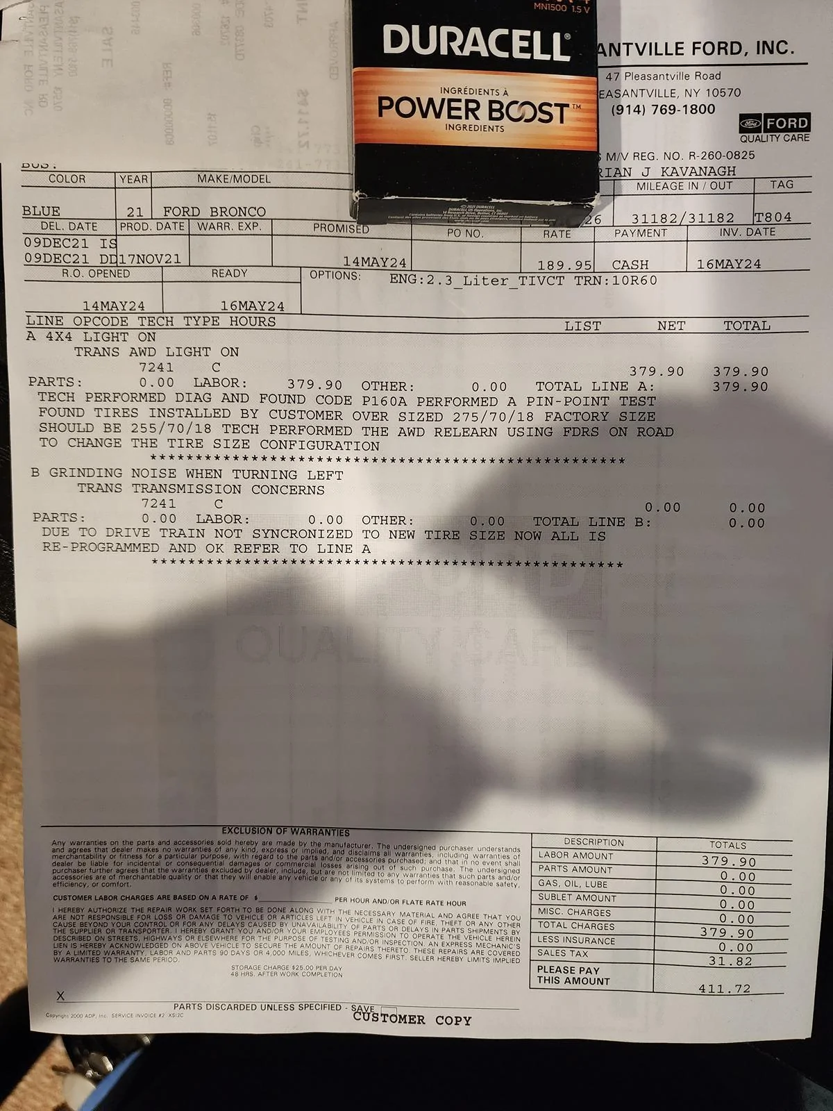 Ford Bronco Changing tire size breaks AWD module? 20240516_161710