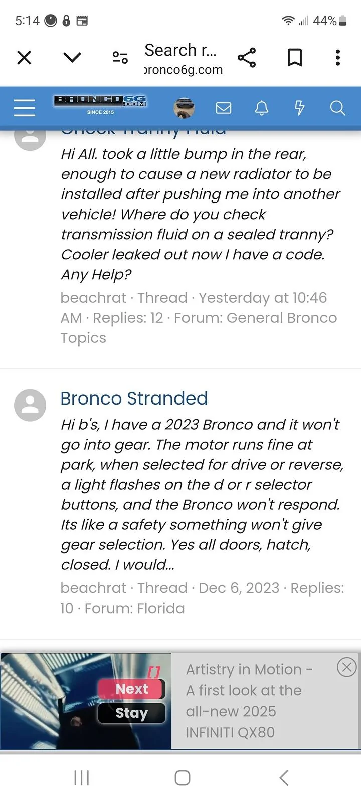 Ford Bronco Drive selector doesn't go in gear. Screenshot_20240516_171401_Chrom