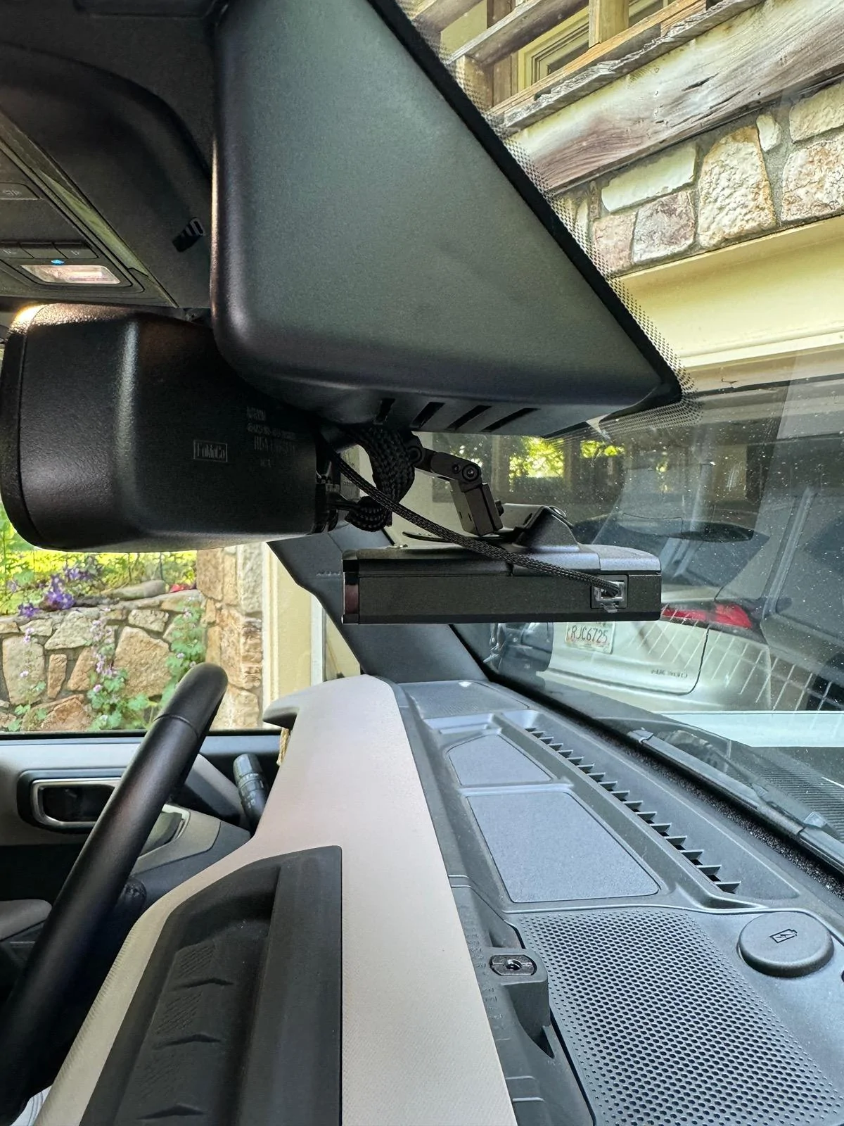 Ford Bronco Valentine One radar detector installed today with BlendMount and MirrorTaps! IMG_7668
