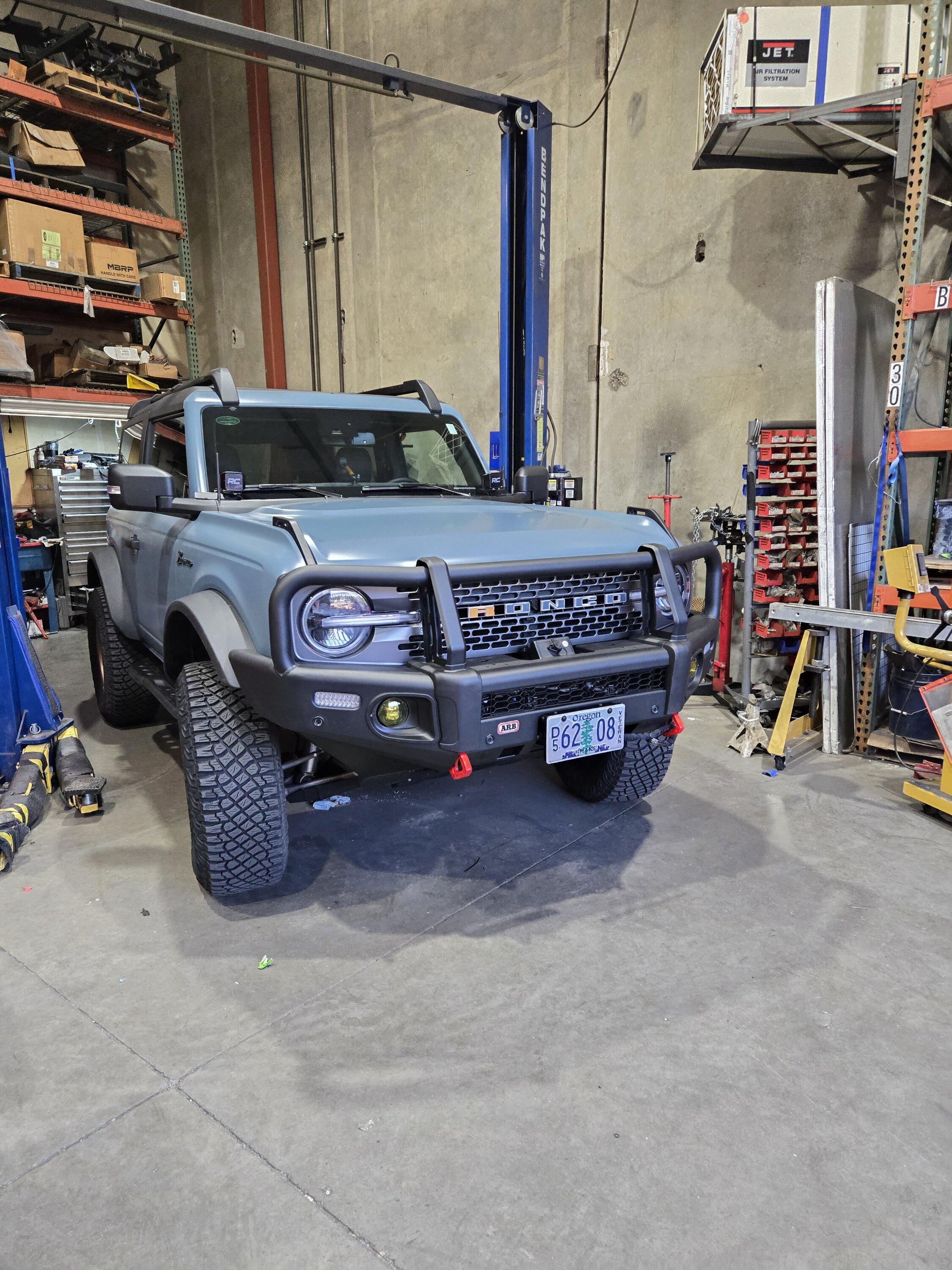 Ford Bronco ARB Summit bumper installed 5/20/2024. 20240520_195834