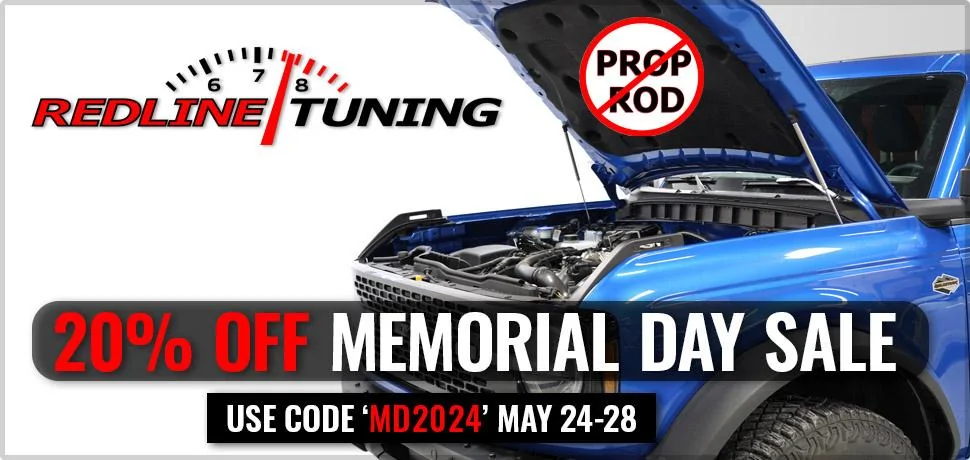 Ford Bronco Redline Tuning Hood Struts installed RedlineTuning Home Page Banner Memorial Day 2024 copy