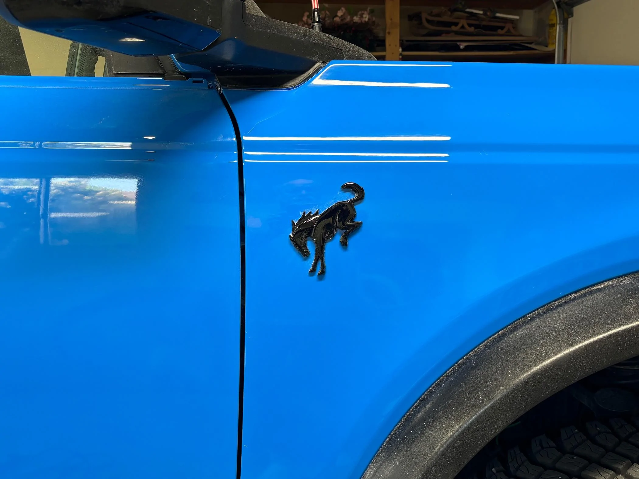 Ford Bronco New Grabber Blue Bronco pics. Will post more in better light when I get my Bushwackers installed IMG_0232