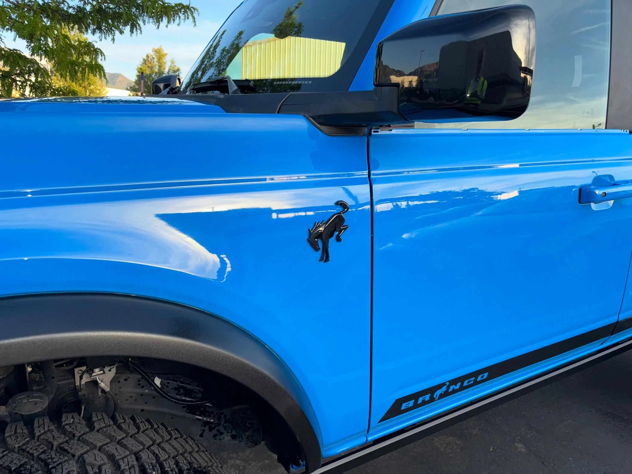 Ford Bronco New Grabber Blue Bronco pics. Will post more in better light when I get my Bushwackers installed IMG_0245