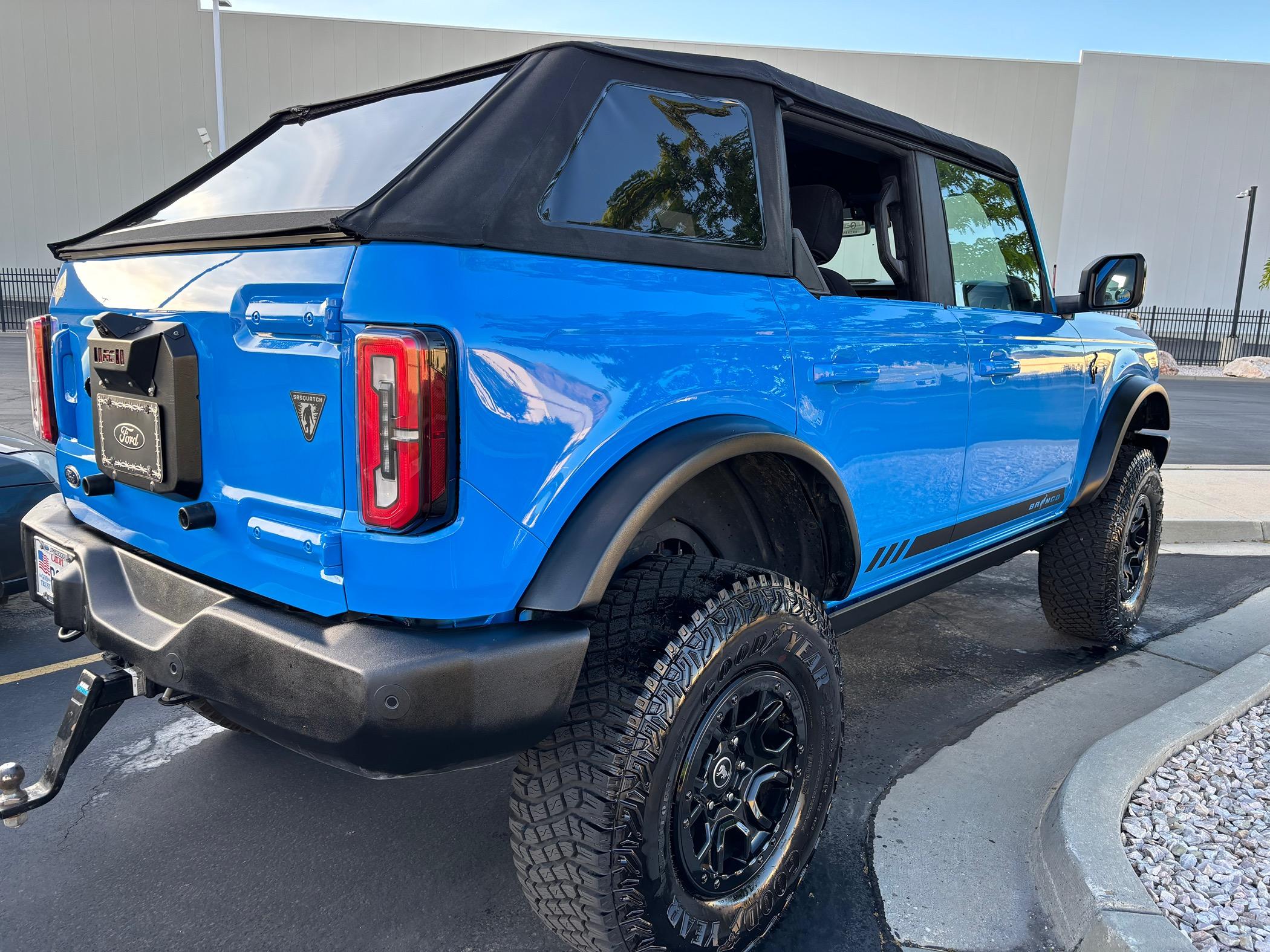 Ford Bronco New Grabber Blue Bronco pics. Will post more in better light when I get my Bushwackers installed IMG_0244