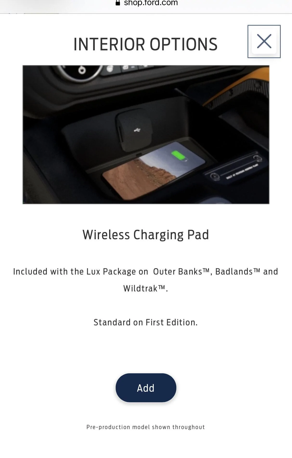 Ford Bronco Wireless Charger option 3C31E04F-E5F9-4A2E-A615-755B157D6157