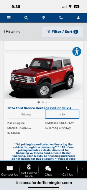 Ford Bronco HERITAGE EDITION Bronco Club ciocca sit