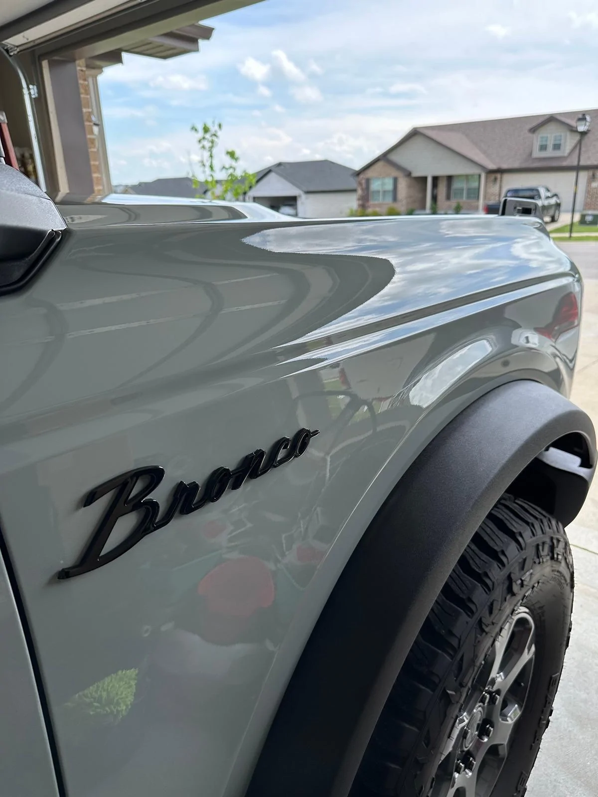 Ford Bronco Script emblem color in Cactus Grey IMG_2557