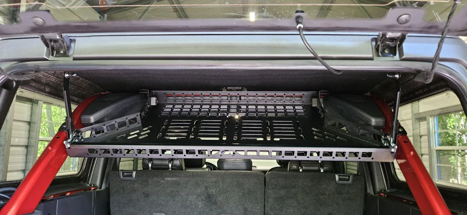 Ford Bronco Mountains2Metal's New Flip Down Attic Shelf IMG_20240608_184401
