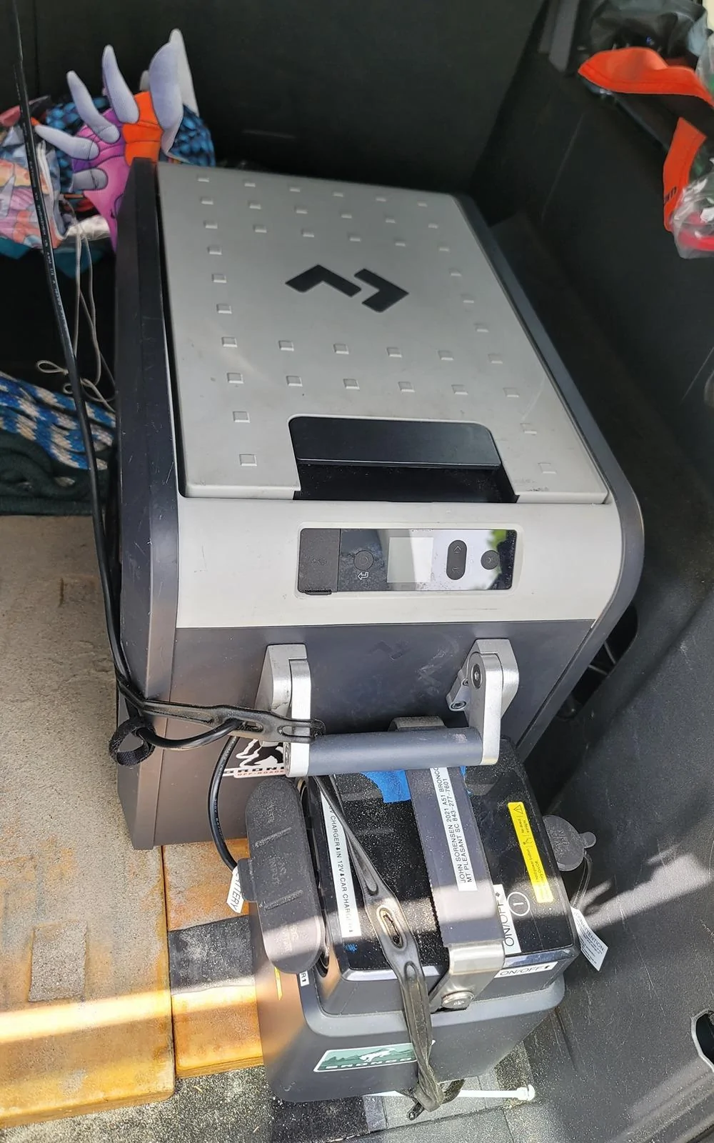 Ford Bronco How is everyone securing or mounting their portable power? 20240610_122456