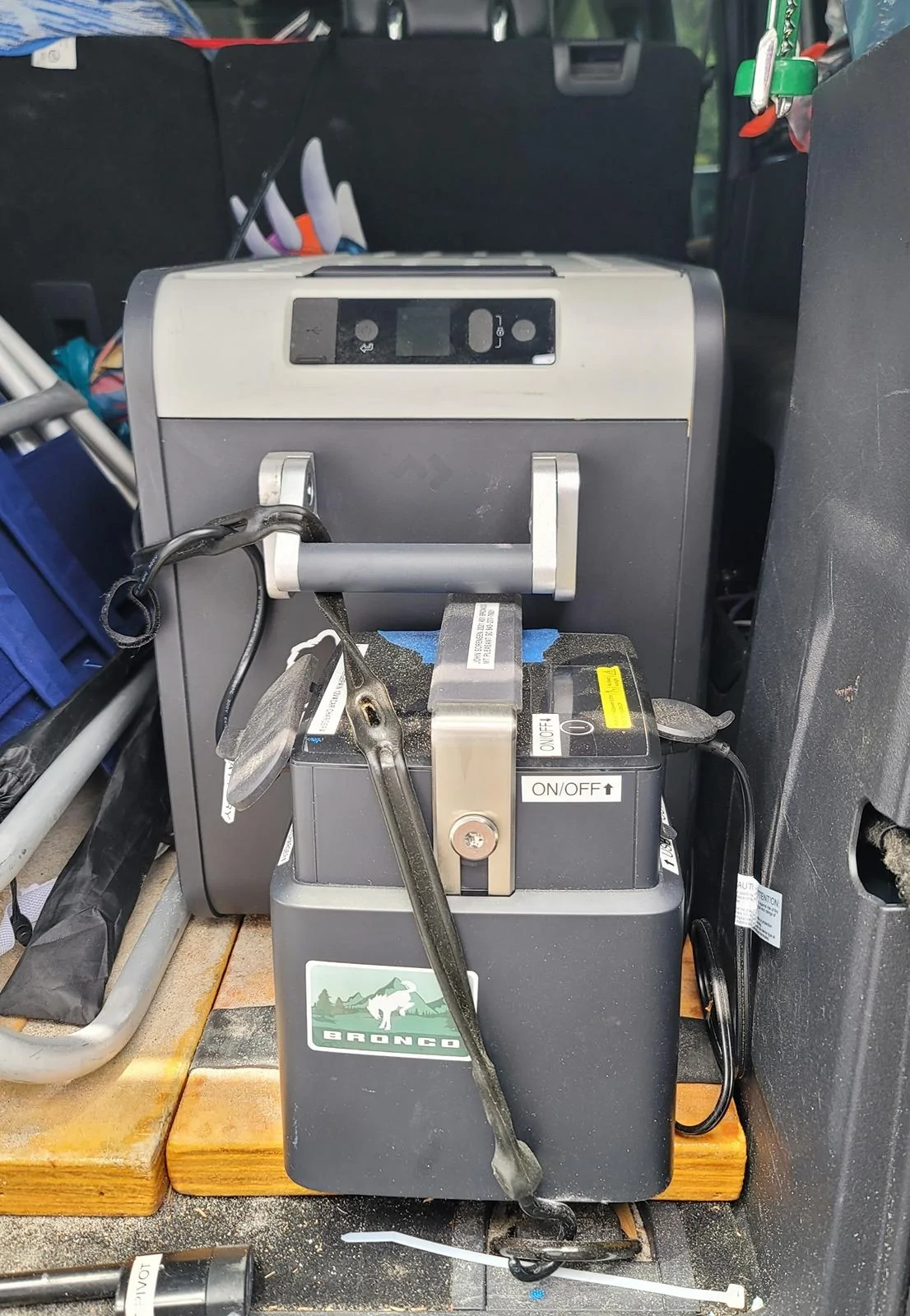 Ford Bronco How is everyone securing or mounting their portable power? 20240610_122401