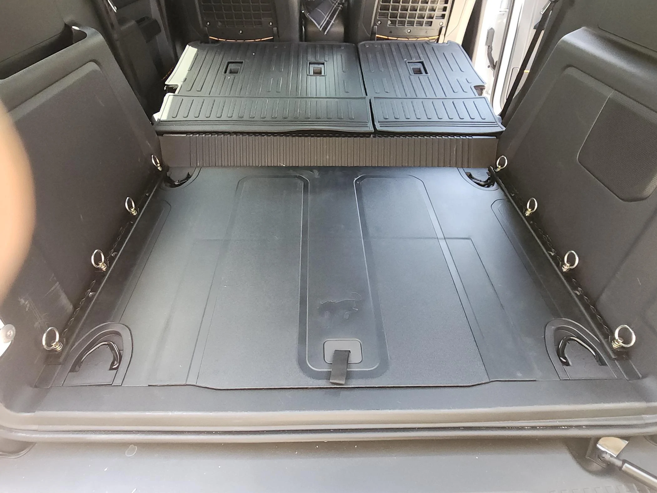 Ford Bronco Cargo area tie down rings track (airline track) install 20240608_134946