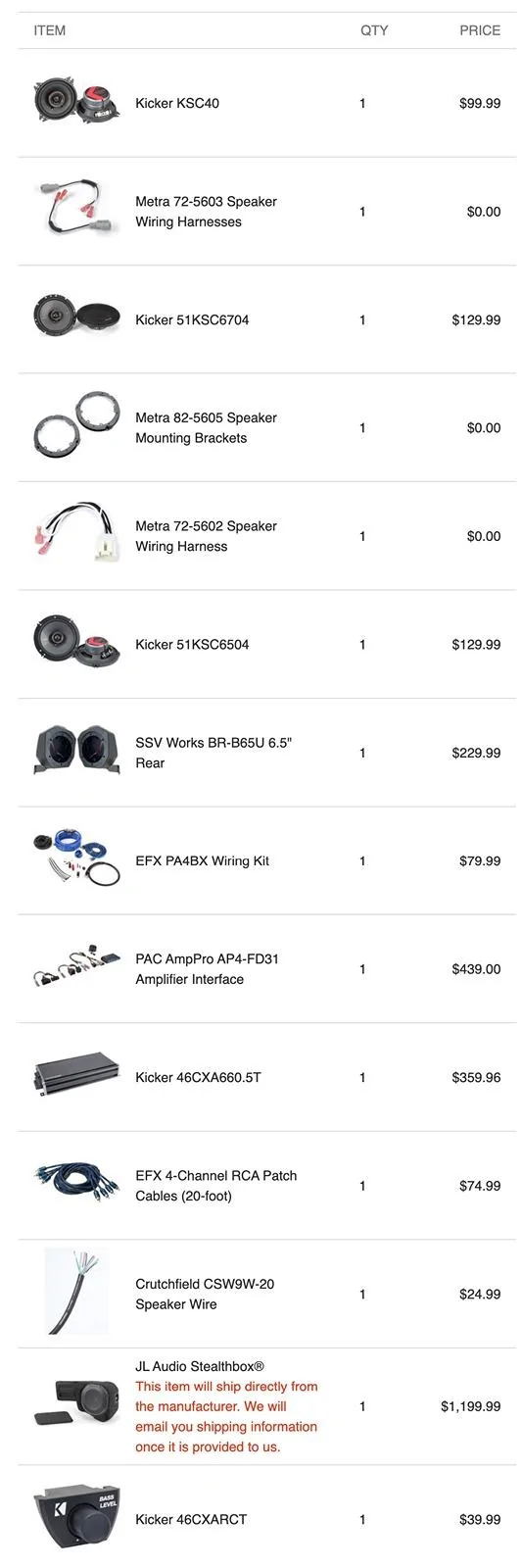 Ford Bronco JL Audio amplifier question (high level input) items