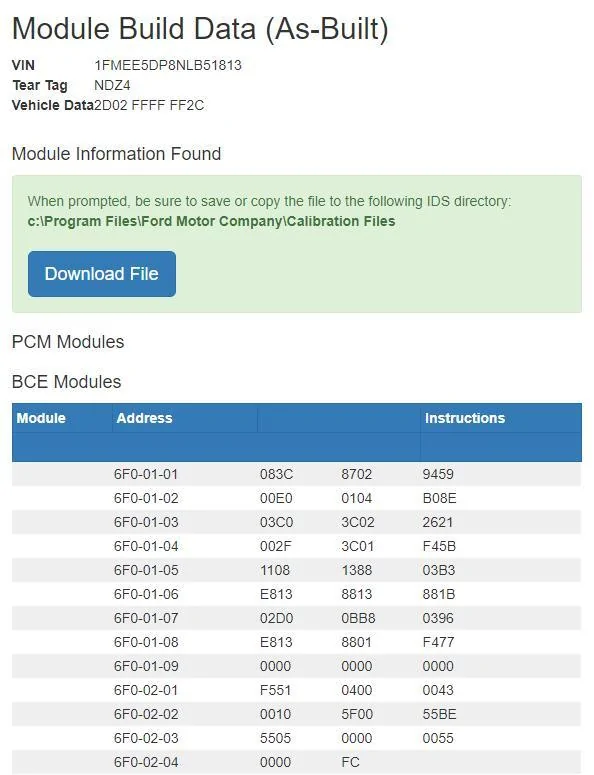 Ford Bronco SOD-CMC module, who has this module? MC address