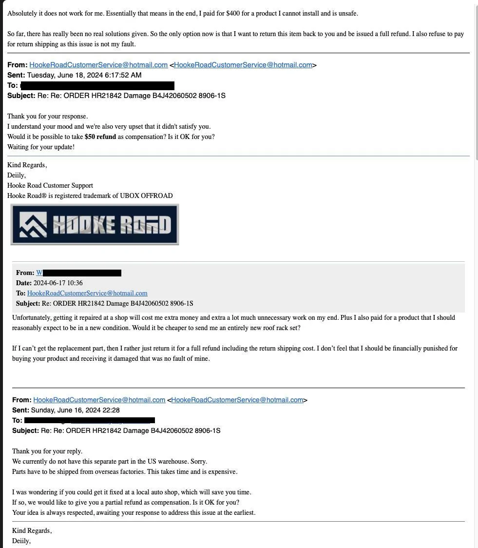 Ford Bronco Hooke Road Customer Service Issue Screenshot 2024-06-18 at 06.35.33