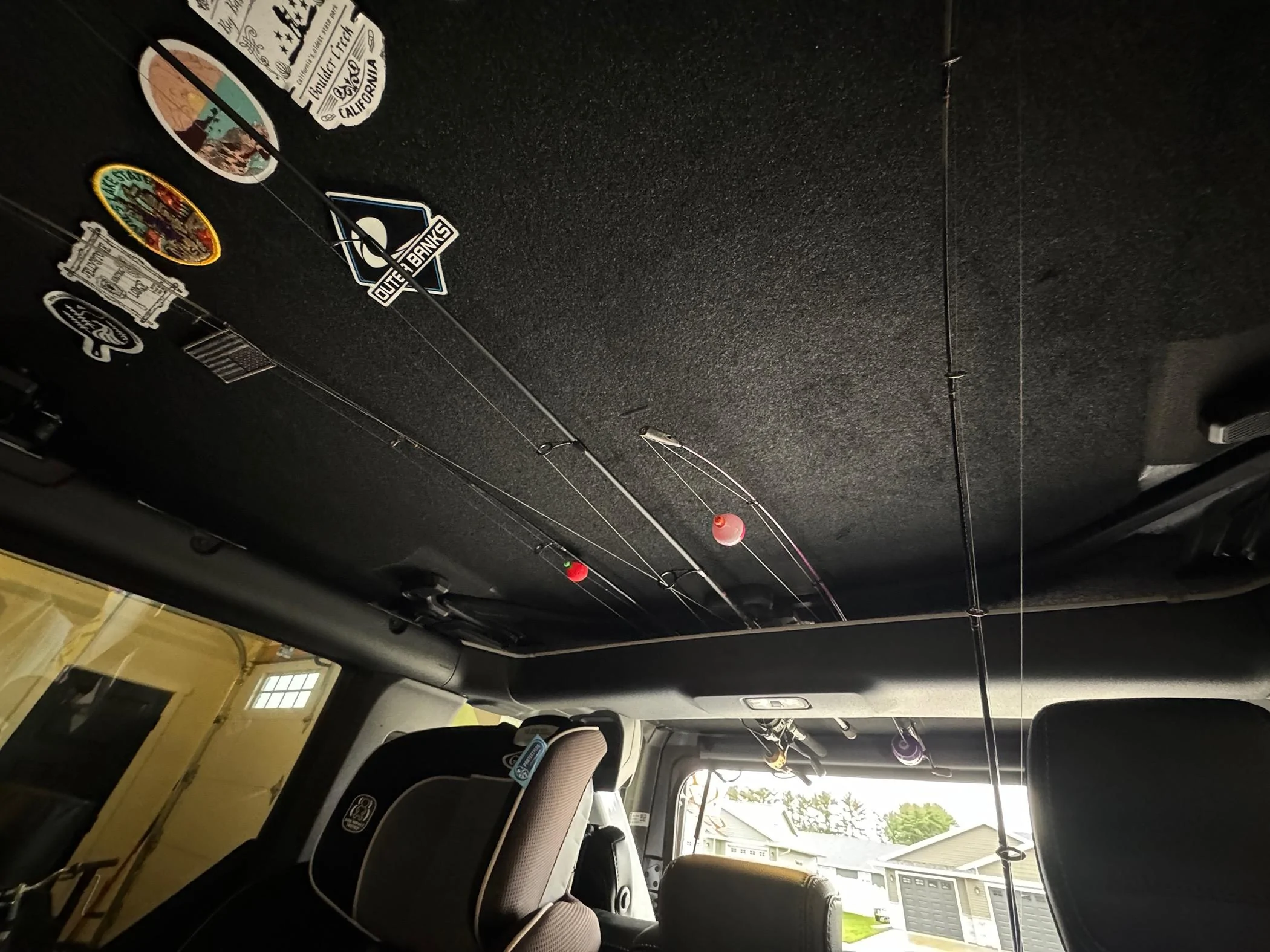 Ford Bronco DIY fishing rod / pole rack IMG_5954