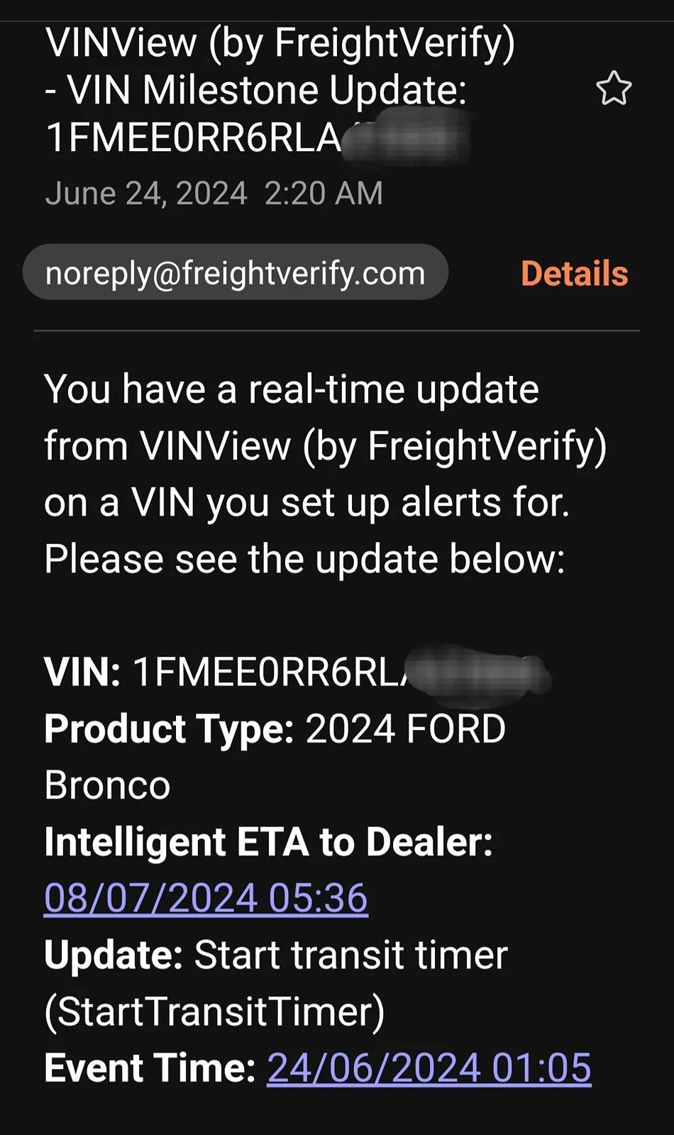 Ford Bronco Bronco Build week 4/29 Screenshot_20240624_023721_Email