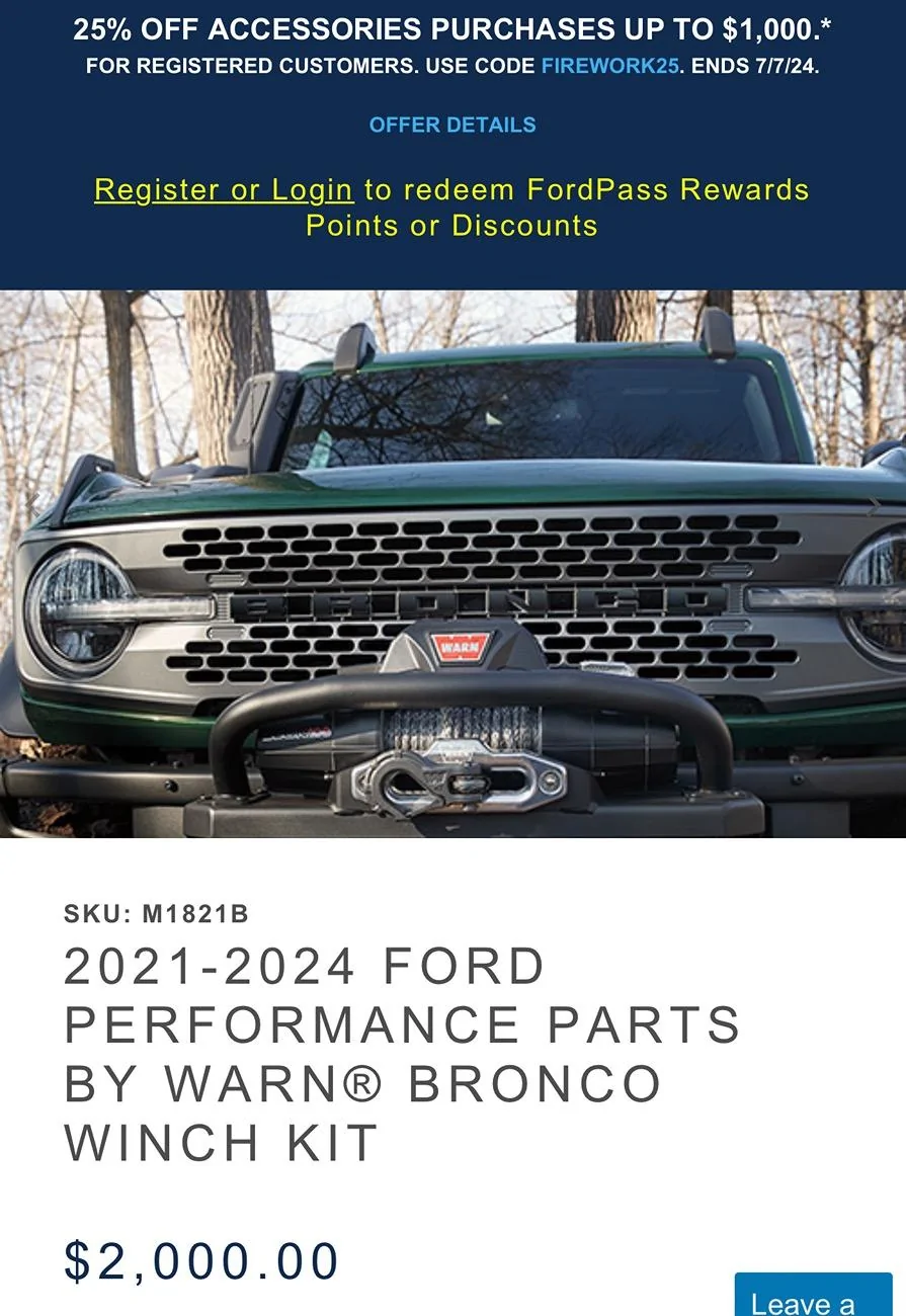Ford Bronco Ford Performance Everglades Take Off Winch IMG_3572
