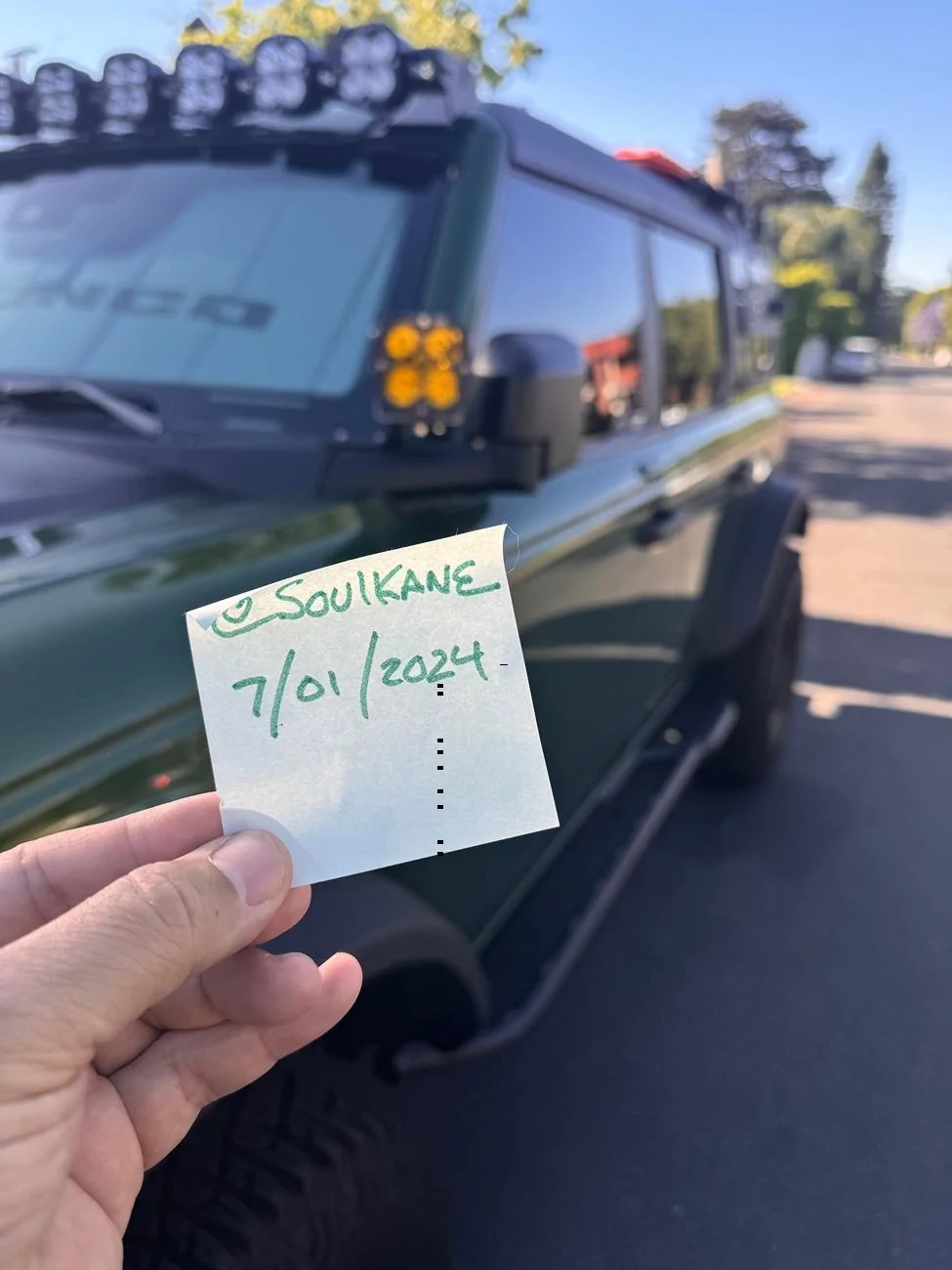 Ford Bronco Base  Eruption Green 4-door Sasquatch package (LA) Bronco proof pic 