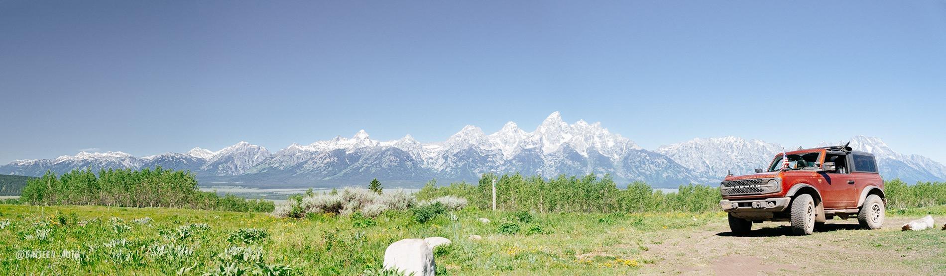 Ford Bronco Red Bandit rescues dog in Tetons and visits Yellowstone. 50k Mile Special Episode. DSC09126-Pano