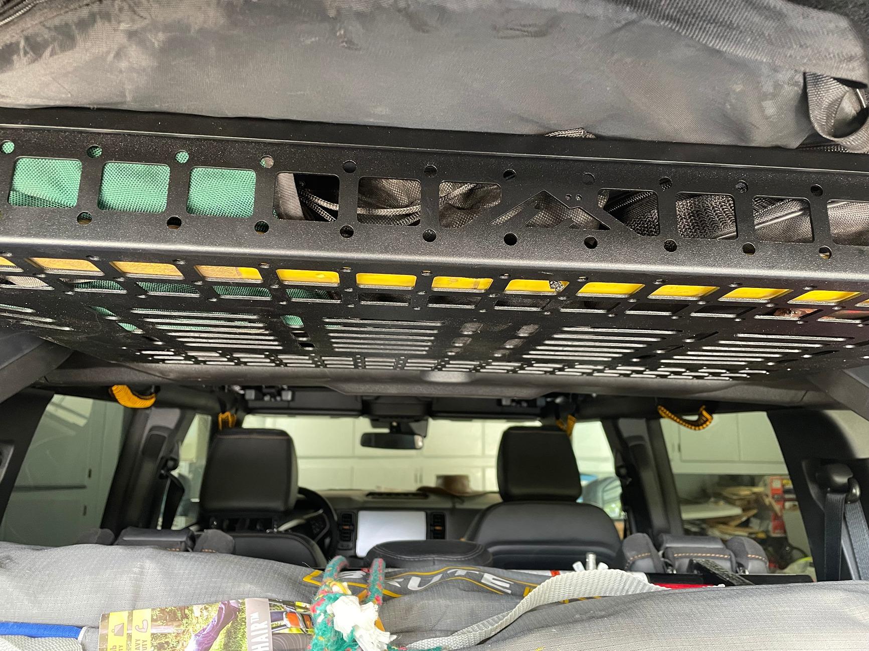Ford Bronco Mountains2Metal's New Flip Down Attic Shelf Attic Rack