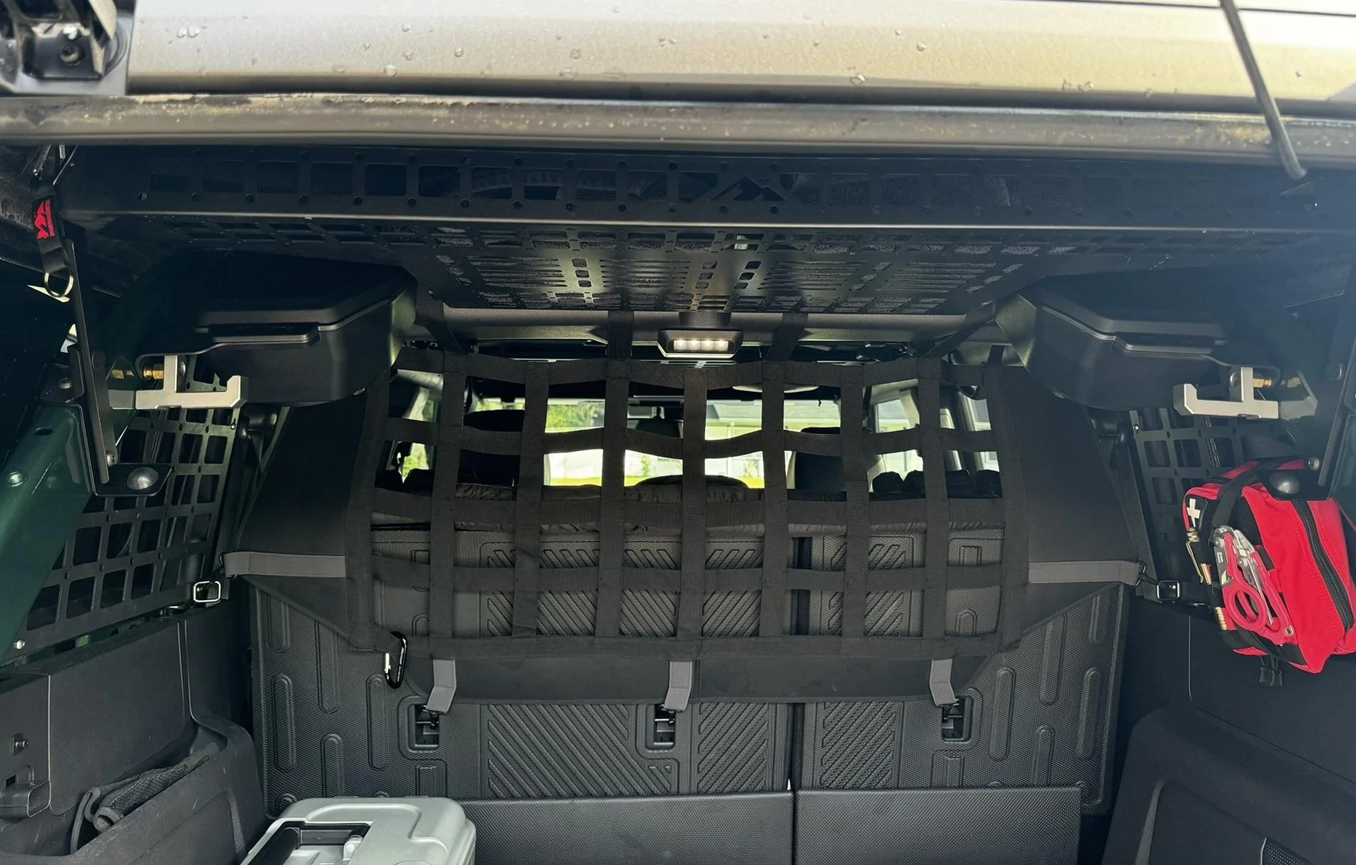 Ford Bronco Mountains2Metal's New Flip Down Attic Shelf IMG_2165