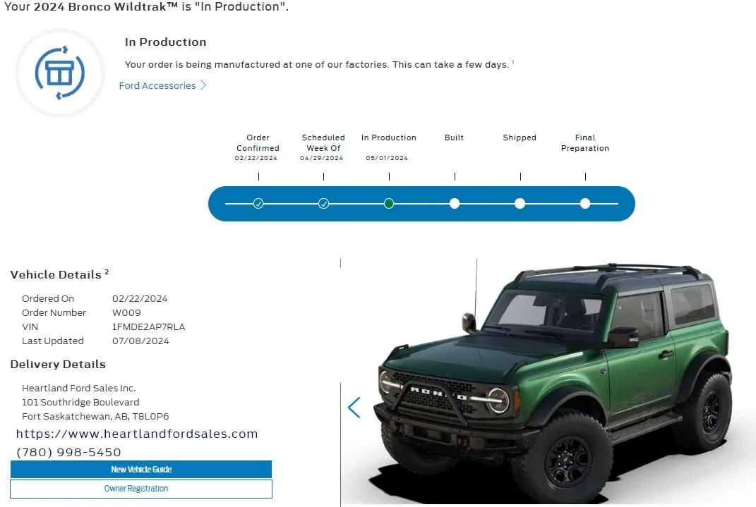 Ford Bronco Bronco Build week 4/29 0713