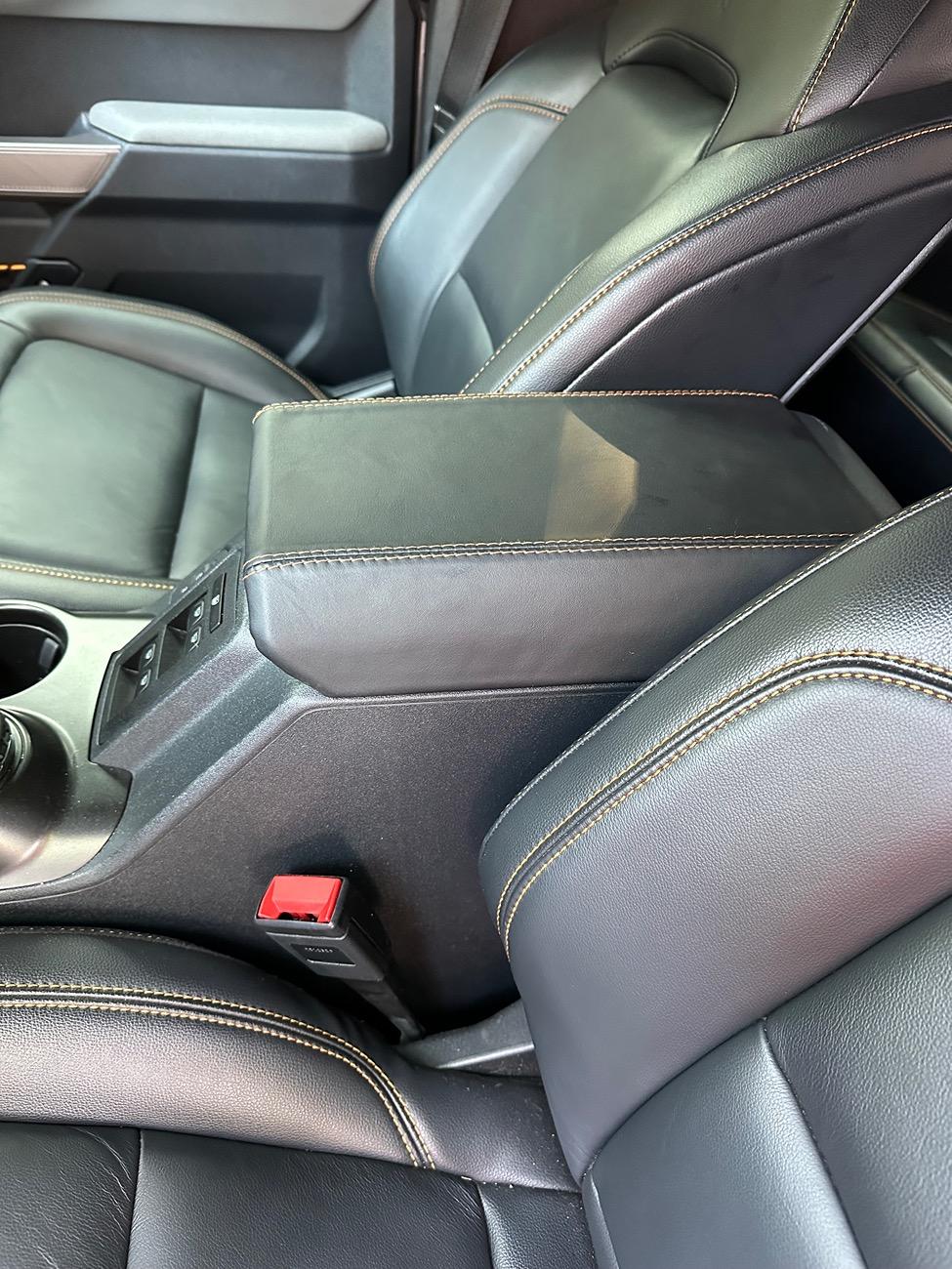 Ford Bronco Redline Goods nappa leather steering wheel wrap, armrest and shift boot IMG_8430