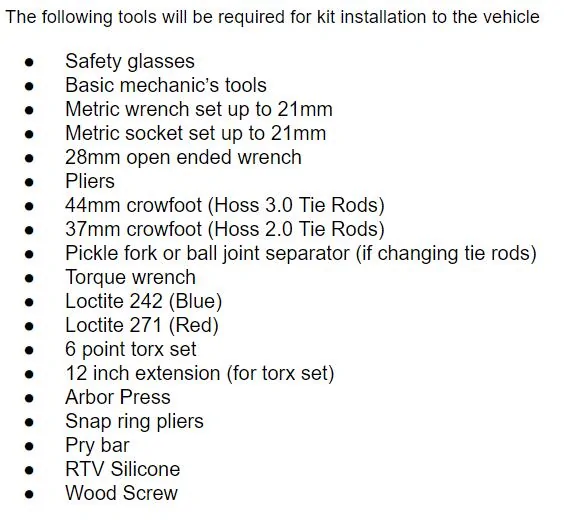 Ford Bronco 74weld stage 1 steering upgrade DIY install tools
