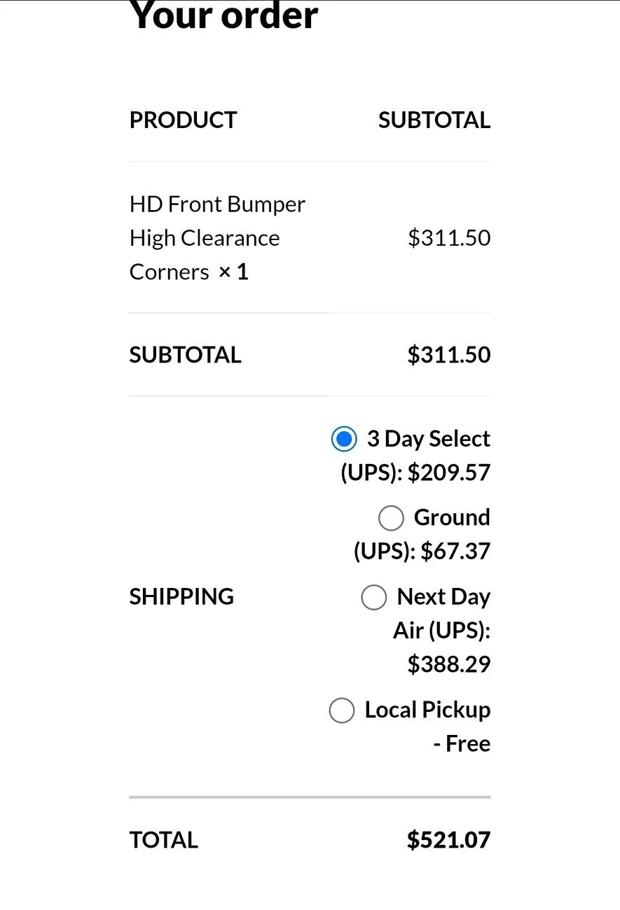 Ford Bronco APG High Clearance Bumper "Ends" 1000015228