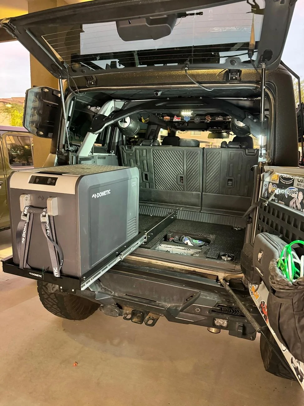 Ford Bronco DIY rear cargo floor platform with Fridge slide IMG_2560