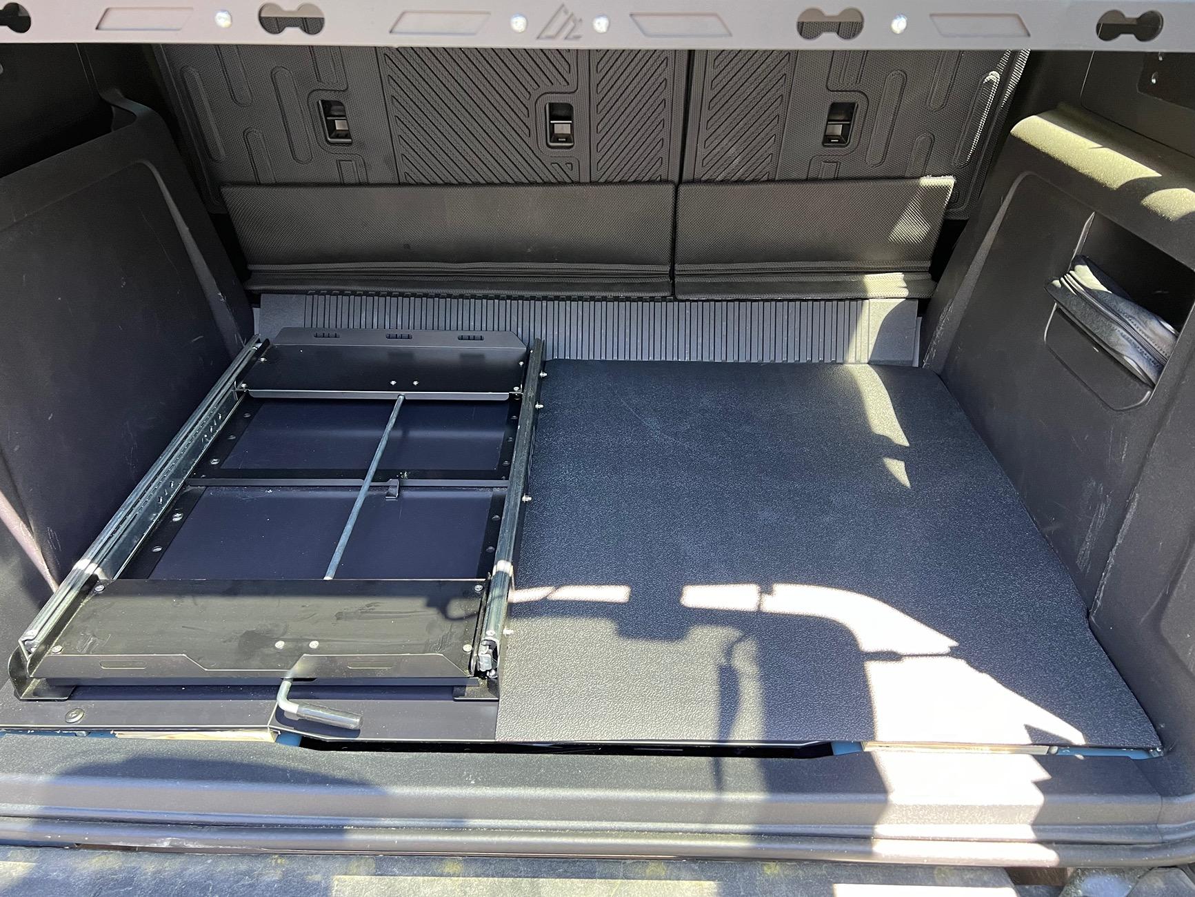 Ford Bronco DIY rear cargo floor platform with Fridge slide IMG_1597