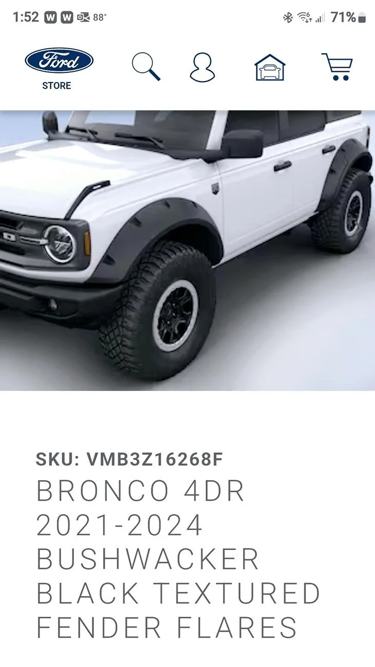 Ford Bronco Bushwacker Fender Flares? Screenshot_20240801_135250_Chrom