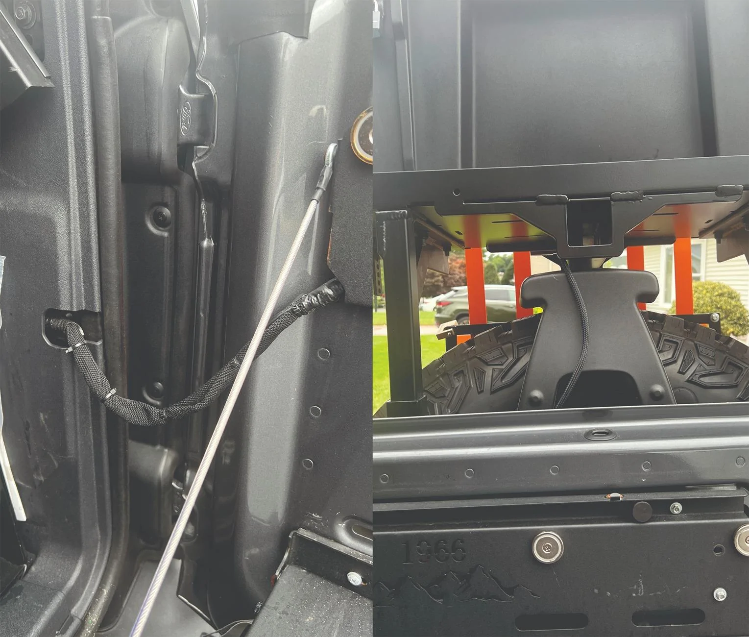 Ford Bronco External Rear Camera for my Cargo Rack with Rearview Mirror Dashcam (WolfBox) double view wir