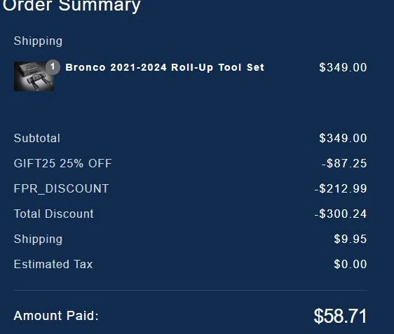 Ford Bronco 25% Discount on Ford Accessories - Code: GIFT25 Capture9