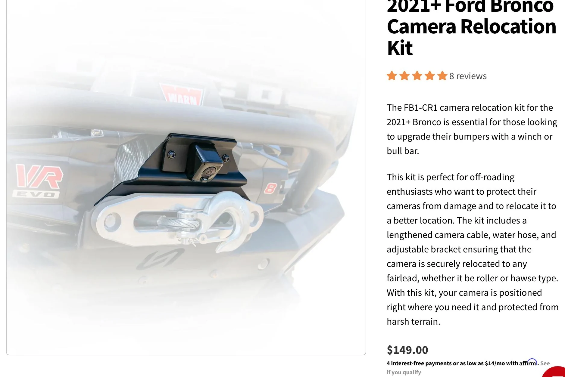 Ford Bronco Turn Off-road Front Cam Relocate Kit IMG_0278